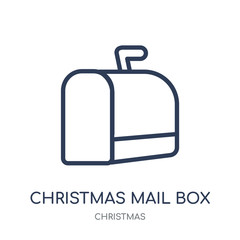christmas mail box icon. christmas mail box linear symbol design from Christmas collection.