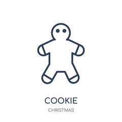 Cookie icon. Cookie linear symbol design from Christmas collection.
