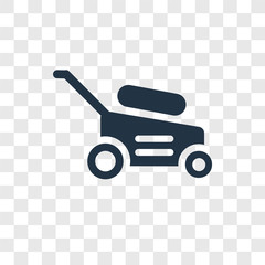 Lawnmower vector icon isolated on transparent background, Lawnmower transparency logo design