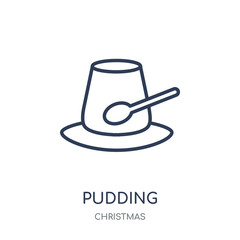 Pudding icon. Pudding linear symbol design from Christmas collection.