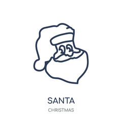 Santa icon. Santa linear symbol design from Christmas collection.