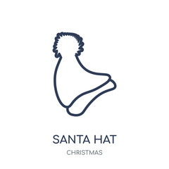 Santa hat icon. Santa hat linear symbol design from Christmas collection.