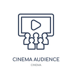 cinema audience icon. cinema audience linear symbol design from Cinema collection.