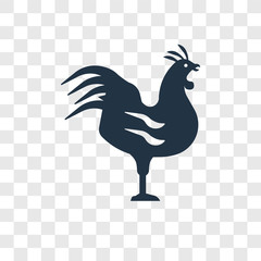 Rooster vector icon isolated on transparent background, Rooster transparency logo design