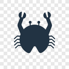 Crab vector icon isolated on transparent background, Crab transparency logo design