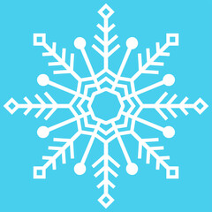 White Crystal of snow silhouette