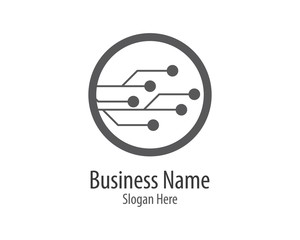 Circuit logo template vector icon illustration