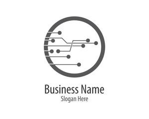 Circuit logo template vector icon illustration