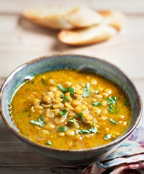 Indian dhal with coriander