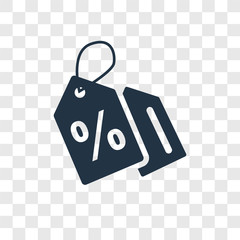 Discount vector icon isolated on transparent background, Discount transparency logo design