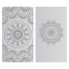 Templates for Greeting and Business cards. Vector Illustration. Oriental Pattern with. Mandala. Wedding invitation