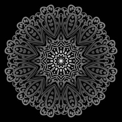 Round pattern flower mandala. circle floral ornament. Decorative illustration.