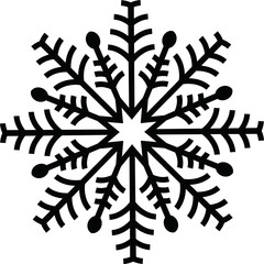 Crystal of snow silhouette