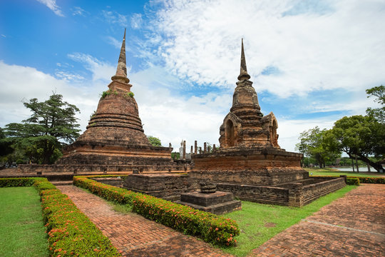 UNESCO World Heritage site Wat Sa Si in Sukhothai.
