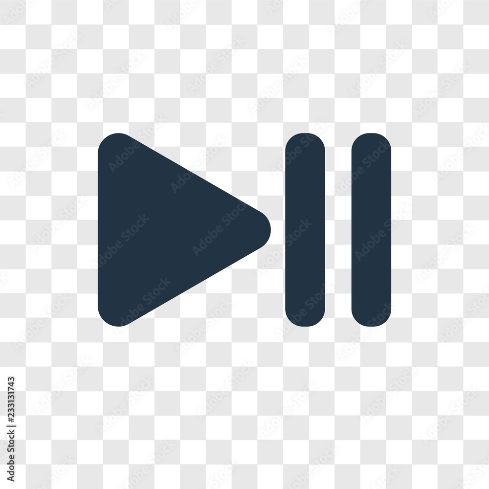 Poster pause vector icon isolated on transparent background, pause transparency logo design