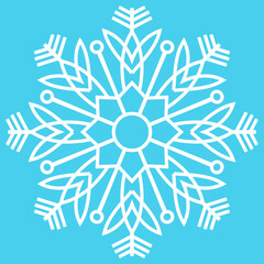 White Crystal of snow silhouette