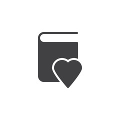 Favorite book love vector icon. filled flat sign for mobile concept and web design. Heart book simple solid icon. Symbol, logo illustration. Pixel perfect vector graphics
