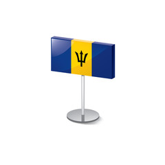 Fototapeta premium Barbados flag, vector illustration on a white background.