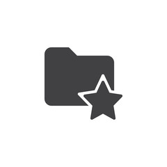 Favorite folder vector icon. filled flat sign for mobile concept and web design. Bookmark folder with star simple solid icon. Symbol, logo illustration. Pixel perfect vector graphics