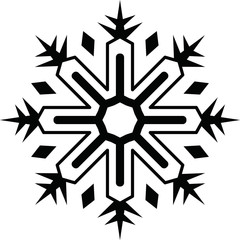 Crystal of snow silhouette