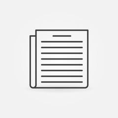 Document outline concept icon or design element in thin line style