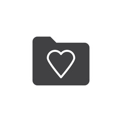 Heart folder vector icon. filled flat sign for mobile concept and web design. Favorite folder simple solid icon. Symbol, logo illustration. Pixel perfect vector graphics