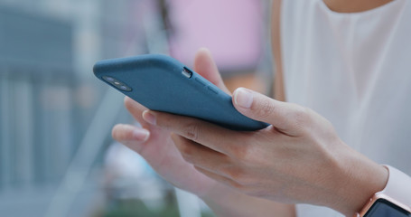 Woman use of mobile phone