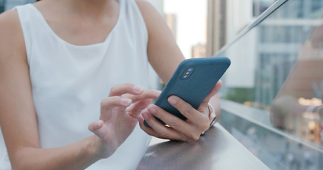 Close up of woman use of smart phone