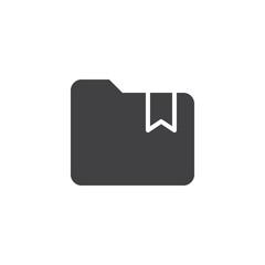 Folder with bookmark vector icon. filled flat sign for mobile concept and web design. Bookmarked folder simple solid icon. Symbol, logo illustration. Pixel perfect vector graphics