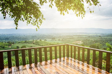 Morning view balcony overlooking the sky.