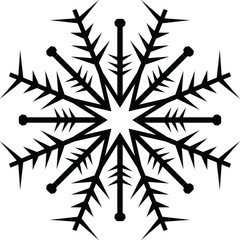 Crystal of snow silhouette