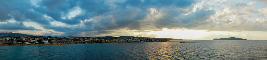 Panorama, sea, city, island