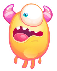 Cute funny orange monster