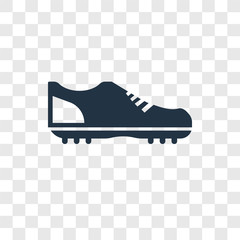 Football shoes vector icon isolated on transparent background, Football shoes transparency logo design
