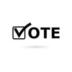 Obraz premium Black Time to vote icon or logo, Time to vote word 