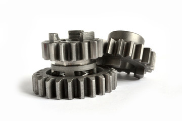 Three metal gears