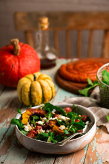 AUTUMN pumpkin chorizo feta salad.