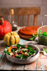 AUTUMN pumpkin chorizo feta salad.