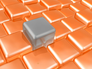 Obraz premium Orange and grey cubes