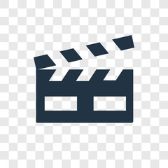 Clapperboard vector icon isolated on transparent background, Clapperboard transparency logo design