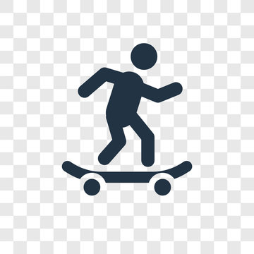 Skateboarding vector icon isolated on transparent background, Skateboarding transparency logo design