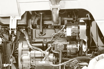 Engine machine top view