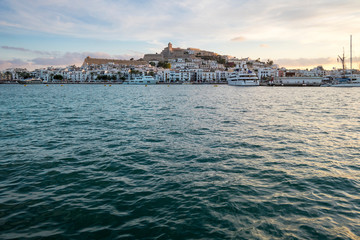 Beautiful view of shore from sea at early morning