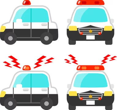 かわいいパトカーのイラストセット Stock Vector Adobe Stock