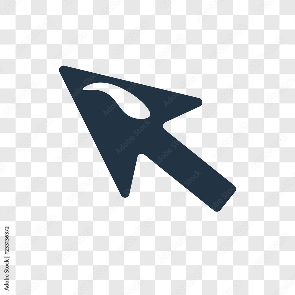 Poster cursor vector icon isolated on transparent background, cursor transparency logo design