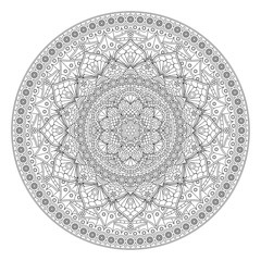 Decorative mandala pattern. Anti-stress drawing.