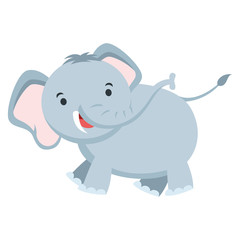 Cute elephant isolated in white background