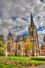 Fototapeta na wymiar Old Catholic church in Fulda, Hessen, Germany