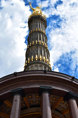 Fototapeta na wymiar Victory column in berlin tiergarten destination place for tourists sightseeing historical place and architecture in 2018 sunny cloudy summer day germany.