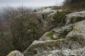 Cave town in the mountains